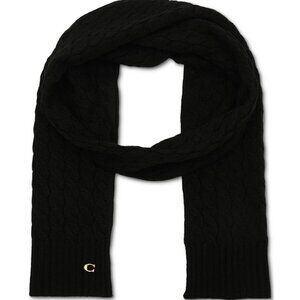 Coach Soft rib cable knit women's scarf - Black